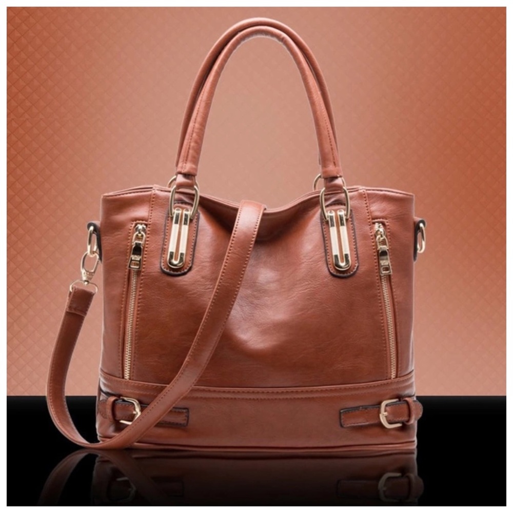 The Adalaise Tan Vegan Leather Bag - Picture 5 of 7